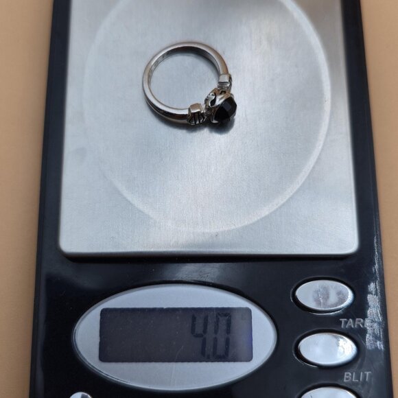 Size 6 Sterling Silver Black Onyx Skull Harley Davidson Ring A5470 - Picture 10 of 10